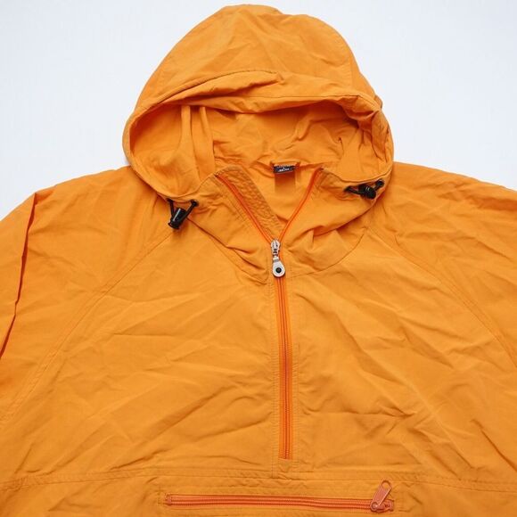 Lands' End Ski Jacket Men's Large Orange 100% Nylon Half Zip Pockets Long Sleeve - Picture 3 of 8